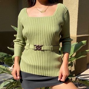 90s ribbed knit top